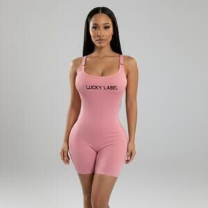 Sleeveless Pink Short Romper